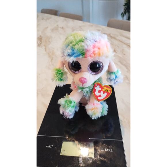 Ty Beanie Boos - RAINBOW the Tie Dyed Poodle Dog (6 Inch) NEW MINT with MINT TAG - Picture 9 of 9